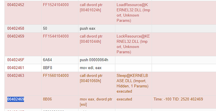 Figure 12 Andromeda invokes sleep to introduce delay in execution