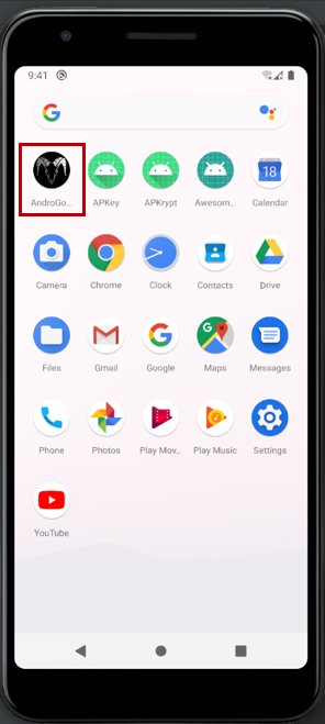 （図2）「AndroGoat」インストール直後