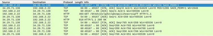図 5 AndromedaマルウェアによるGet通信