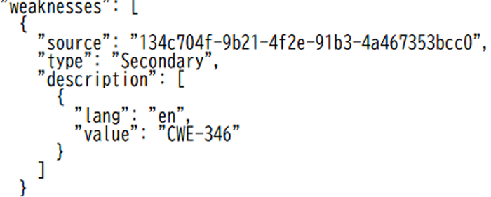 図9：CISA-ADPが付与したCWEがNVDに掲載されている例