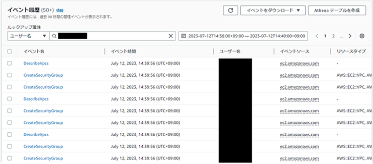 図9：AWS CloudTailによるログの確認