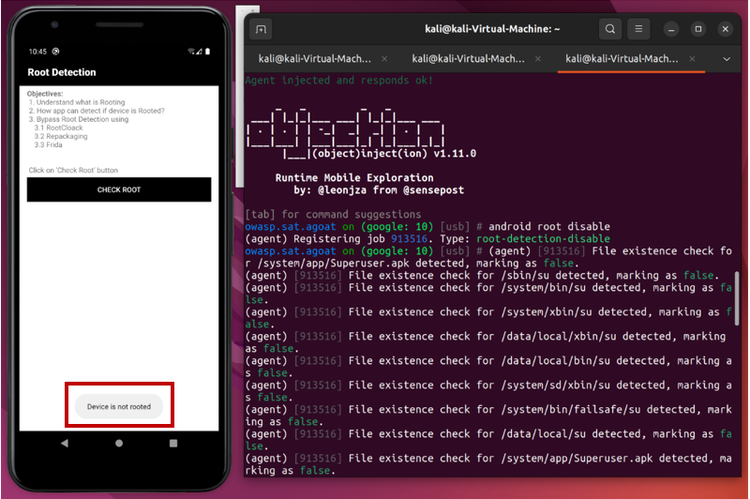 （図7）Root Detectionのバイパス後の動作確認
