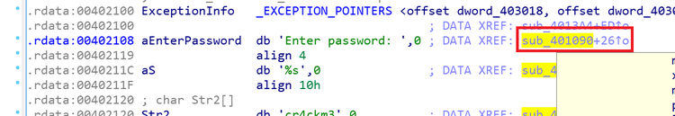 &#34;Enter password: &#34;の行をダブルクリックした後の画面