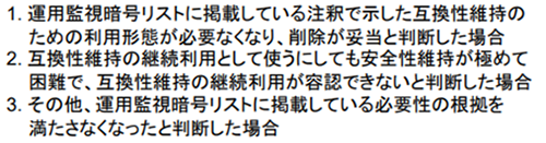 図6: 運用監視暗号リストからの削除条件（[5]より引用）
