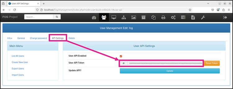 図 47 User API Tokenの確認