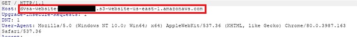 ウェブサイトのホスト名からS3静的ホスティングと推測される