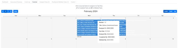 図16 「Calendar」タブの例